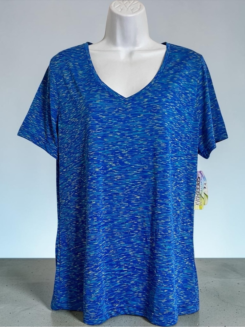 Moret Ultra Blue Speed Dri Galaxy Space-Dye V-Neck Short Sleeve Tee